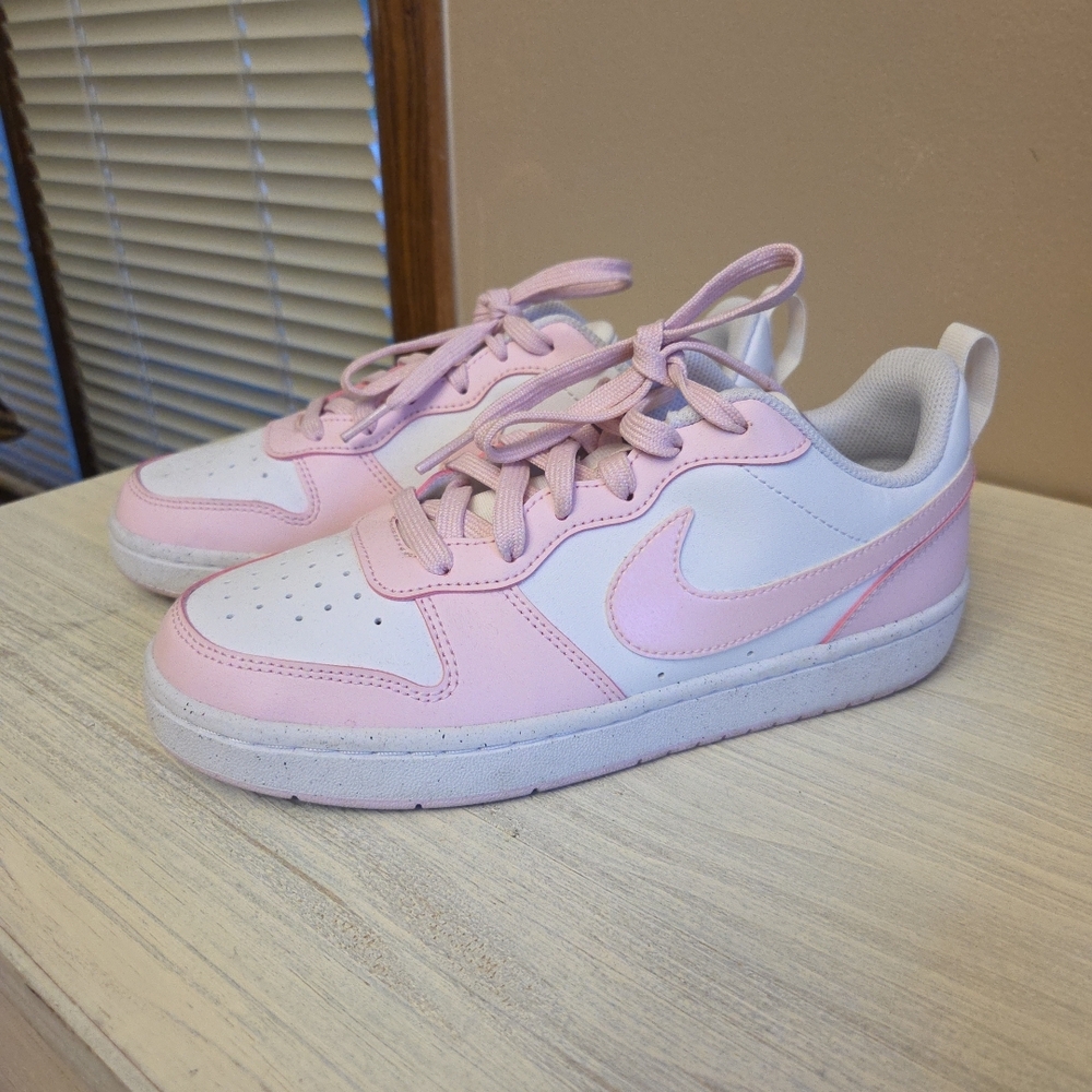 Nike Kids Pink and White Sneakers